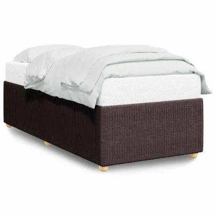 Cadre de lit sans matelas marron foncé 90x190 cm tissu 2