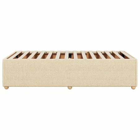Cadre de lit sans matelas crème 90x190 cm tissu