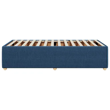 Cadre de lit sans matelas bleu 90x190 cm tissu