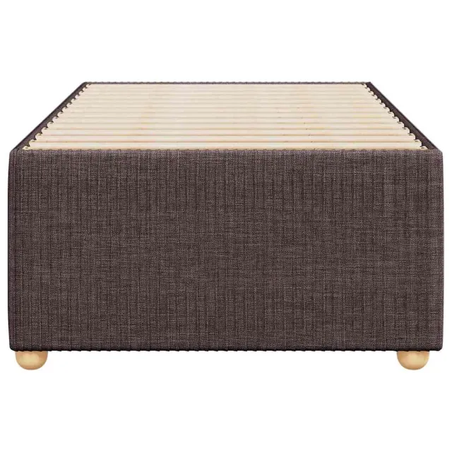 Cadre de lit sans matelas marron foncé 90x200 cm tissu