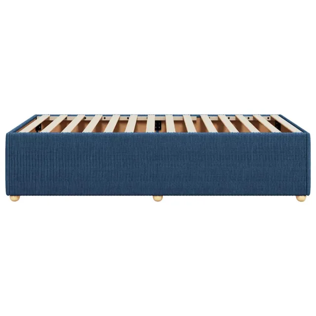 Cadre de lit sans matelas bleu 90x200 cm tissu