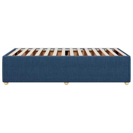 Cadre de lit sans matelas bleu 90x200 cm tissu