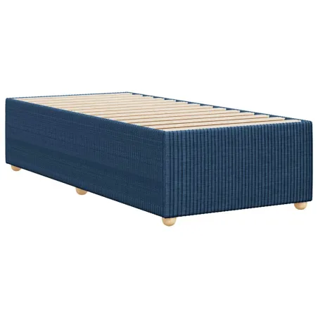 Cadre de lit sans matelas bleu 90x200 cm tissu