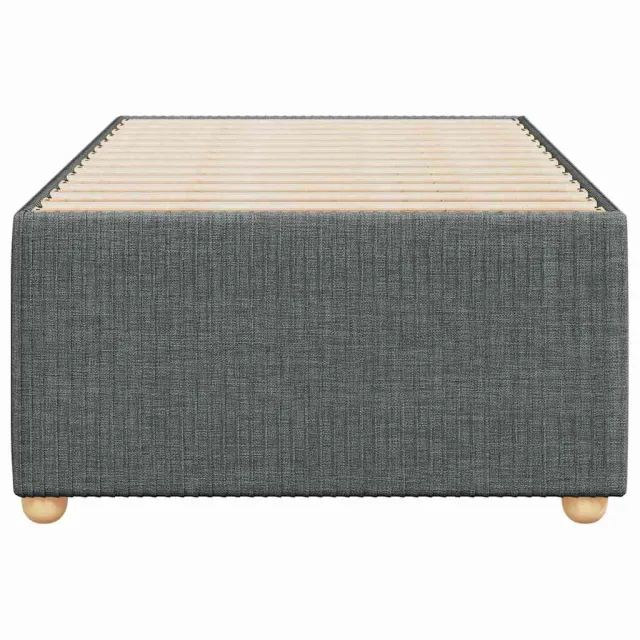 Cadre de lit sans matelas gris foncé 100x200 cm tissu
