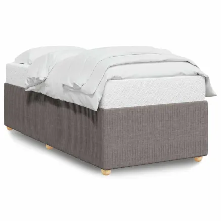 Cadre de lit sans matelas taupe 100x200 cm tissu 2