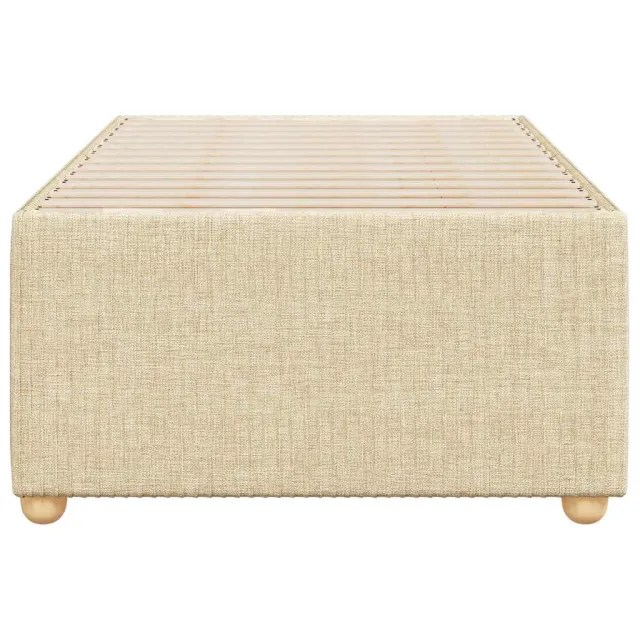 Cadre de lit sans matelas crème 100x200 cm tissu
