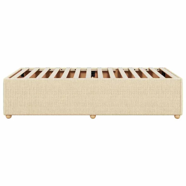 Cadre de lit sans matelas crème 100x200 cm tissu