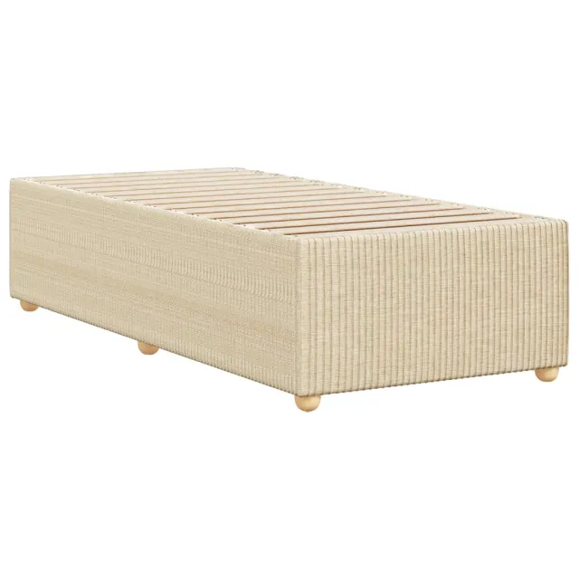 Cadre de lit sans matelas crème 100x200 cm tissu