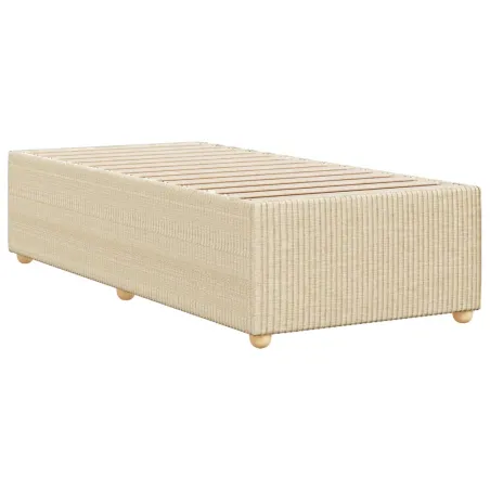 Cadre de lit sans matelas crème 100x200 cm tissu