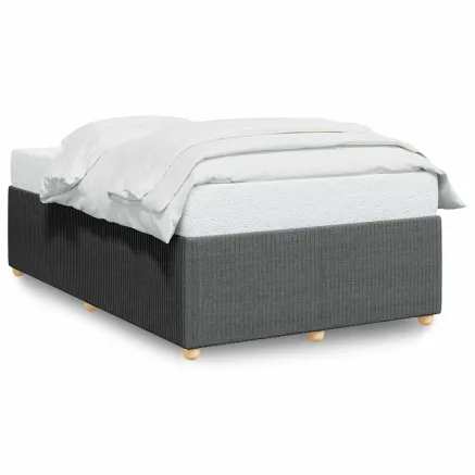 Cadre de lit sans matelas gris foncé 120x190 cm tissu 2