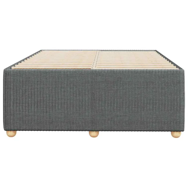 Cadre de lit sans matelas gris foncé 120x190 cm tissu