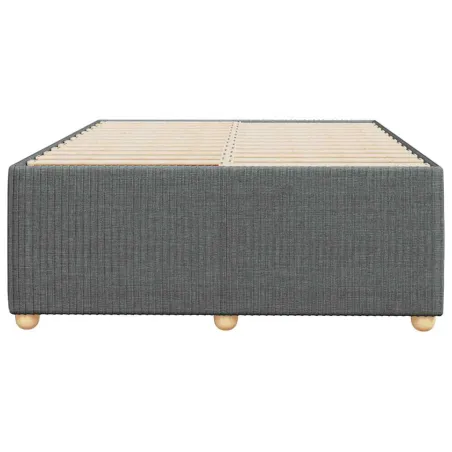 Cadre de lit sans matelas gris foncé 120x190 cm tissu