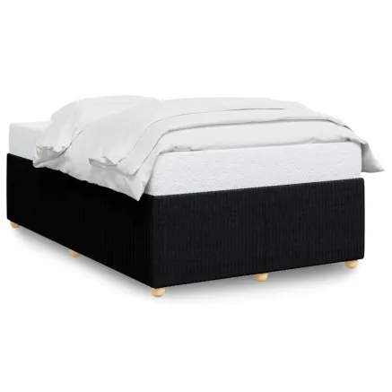 Cadre de lit sans matelas noir 120x190 cm tissu 2