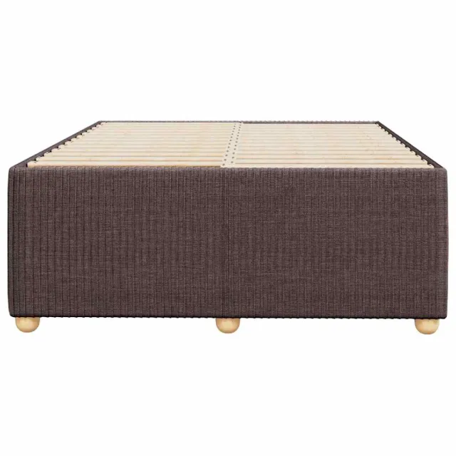 Cadre de lit sans matelas marron foncé 120x190 cm tissu