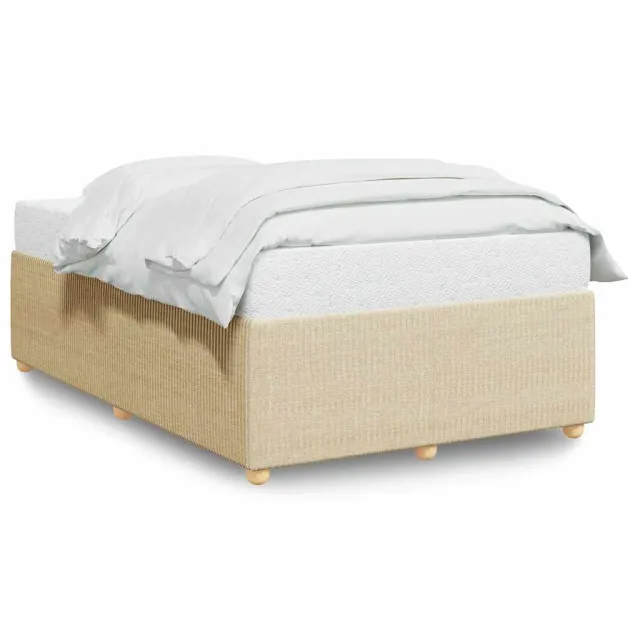 Cadre de lit sans matelas crème 120x190 cm tissu