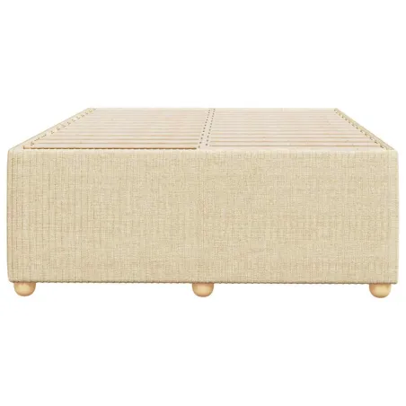 Cadre de lit sans matelas crème 120x190 cm tissu