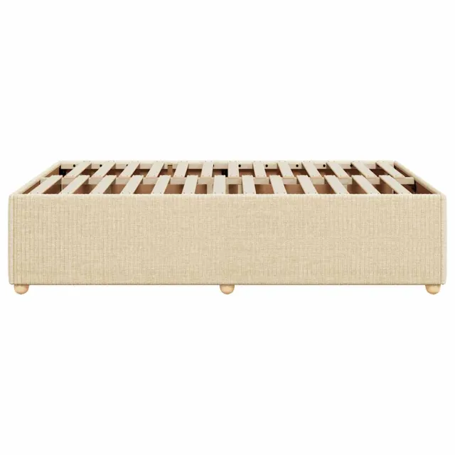 Cadre de lit sans matelas crème 120x190 cm tissu