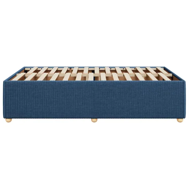 Cadre de lit sans matelas bleu 120x190 cm tissu