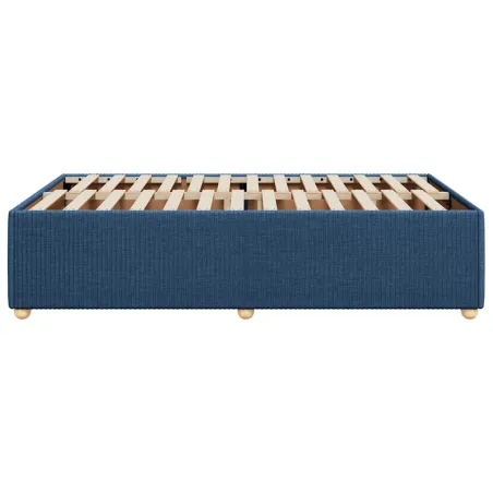 Cadre de lit sans matelas bleu 120x190 cm tissu