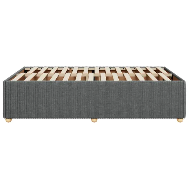 Cadre de lit sans matelas gris foncé 120x200 cm tissu