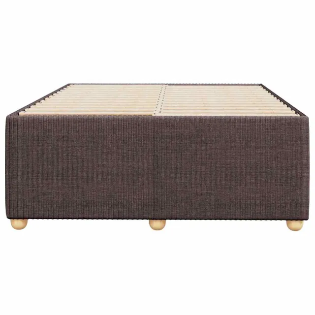 Cadre de lit sans matelas marron foncé 120x200 cm tissu