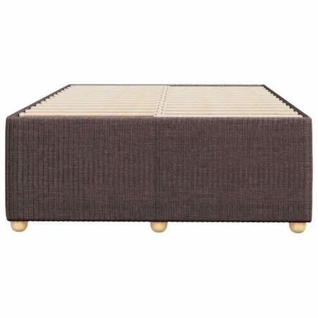 Cadre de lit sans matelas marron foncé 120x200 cm tissu