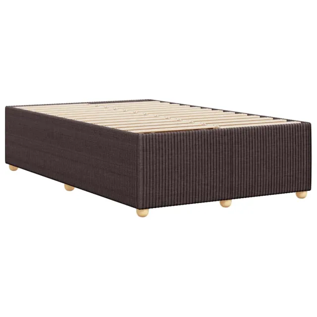 Cadre de lit sans matelas marron foncé 120x200 cm tissu