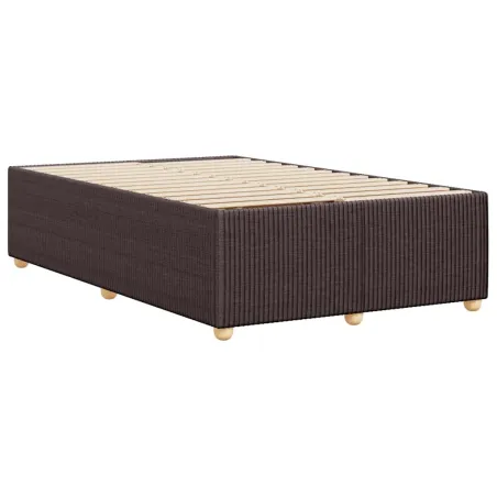 Cadre de lit sans matelas marron foncé 120x200 cm tissu
