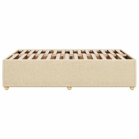 Cadre de lit sans matelas crème 120x200 cm tissu