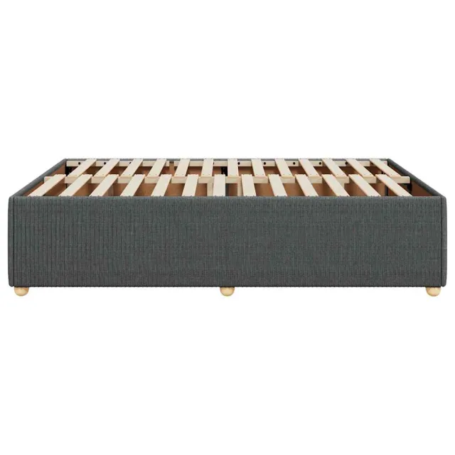 Cadre de lit sans matelas gris foncé 140x190 cm tissu