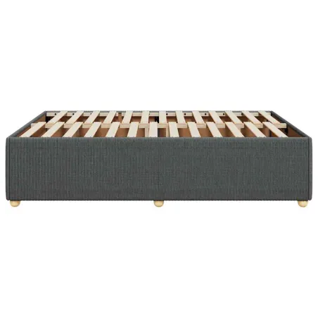Cadre de lit sans matelas gris foncé 140x190 cm tissu