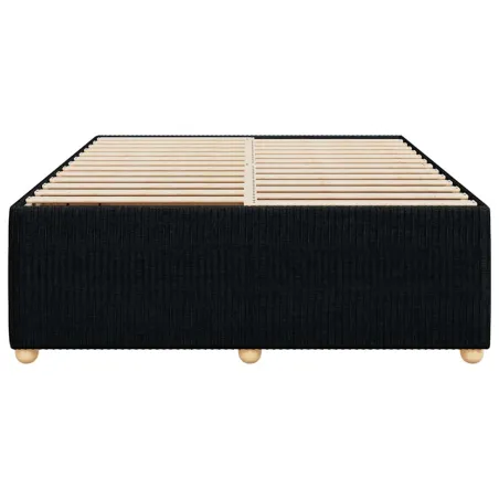Cadre de lit sans matelas noir 140x190 cm tissu
