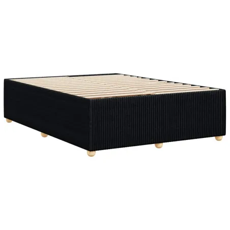 Cadre de lit sans matelas noir 140x190 cm tissu