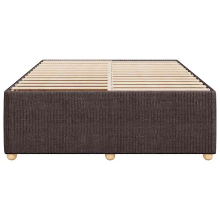 Cadre de lit sans matelas marron foncé 140x190 cm tissu