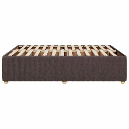 Cadre de lit sans matelas marron foncé 140x190 cm tissu