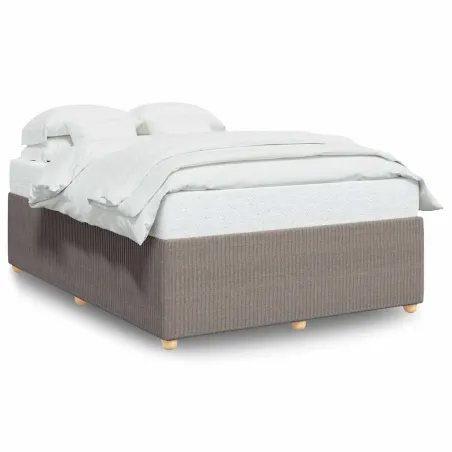 Cadre de lit sans matelas taupe 140x190 cm tissu