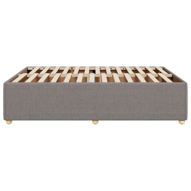 Cadre de lit sans matelas taupe 140x190 cm tissu