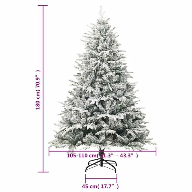 Sapin de Noël artificiel à flocons de neige Vert 180 cm PVC/PE