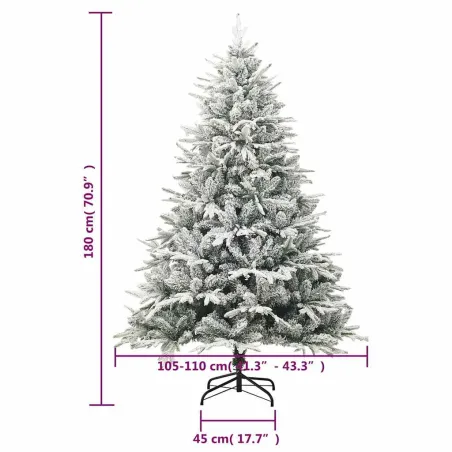 Sapin de Noël artificiel à flocons de neige Vert 180 cm PVC/PE