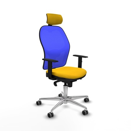 Sedia Ufficio con Poggiatesta Piqueras y Crespo 1D086G2 Giallo