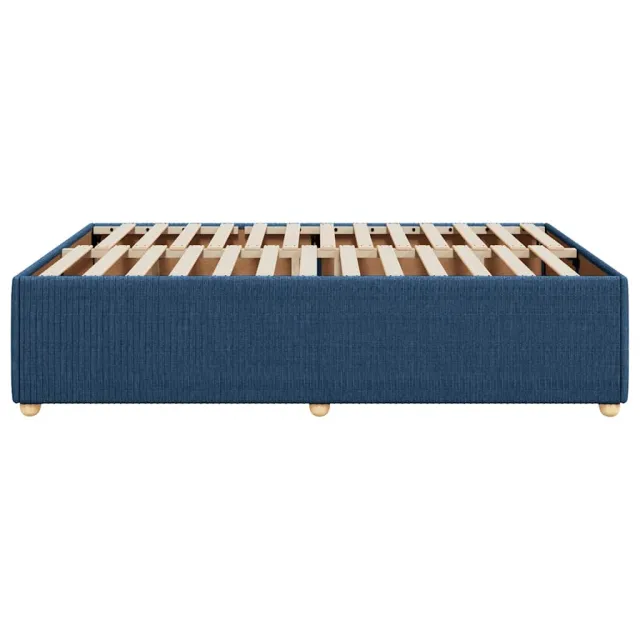 Cadre de lit sans matelas bleu 140x190 cm tissu
