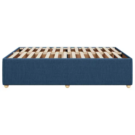 Cadre de lit sans matelas bleu 140x190 cm tissu