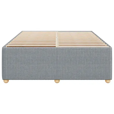Cadre de lit sans matelas gris clair 140x200 cm tissu