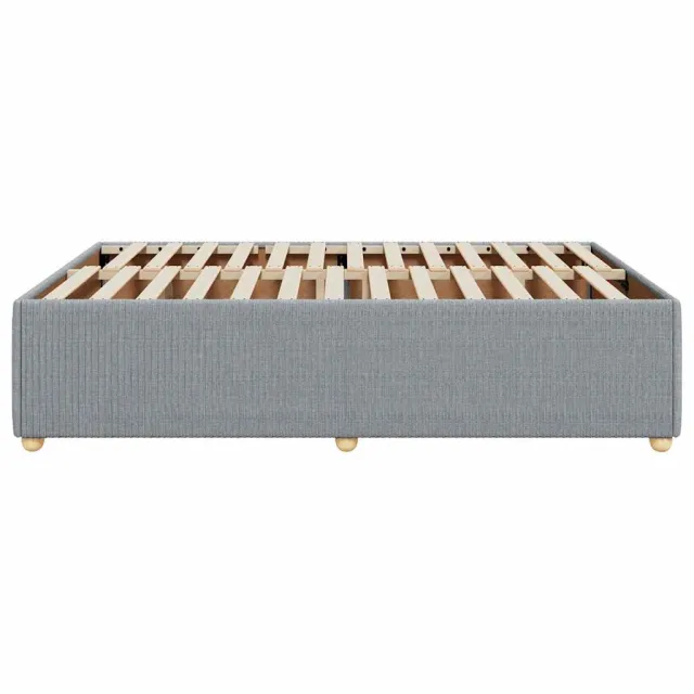 Cadre de lit sans matelas gris clair 140x200 cm tissu