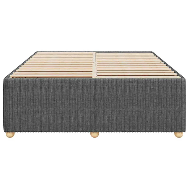 Cadre de lit sans matelas gris foncé 140x200 cm tissu