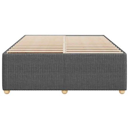 Cadre de lit sans matelas gris foncé 140x200 cm tissu