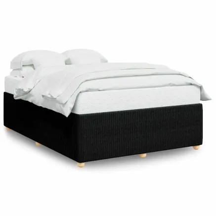 Cadre de lit sans matelas noir 140x200 cm tissu 2