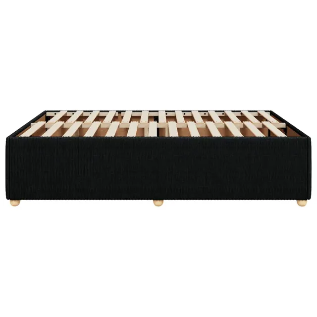 Cadre de lit sans matelas noir 140x200 cm tissu