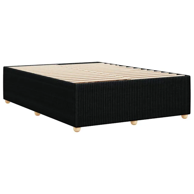 Cadre de lit sans matelas noir 140x200 cm tissu