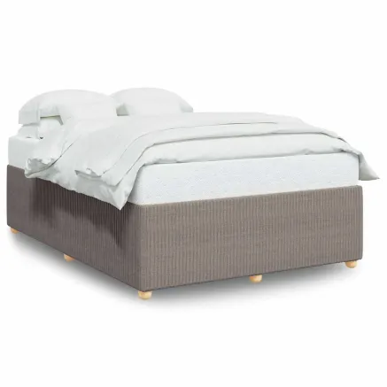 Cadre de lit sans matelas taupe 140x200 cm tissu 2